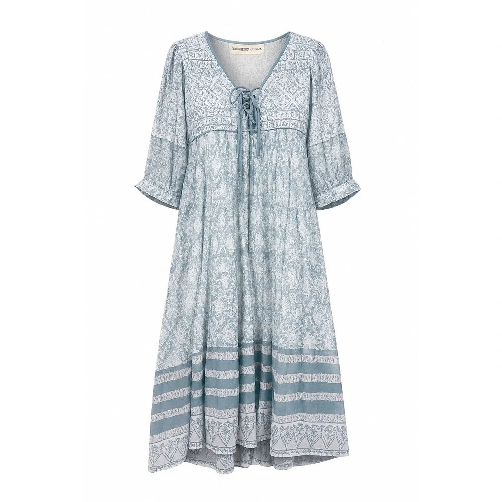 indian cotton boho dresses Ethnic Tunic/ Indian/ South Asian/Kurta/Long Dress/ Long S The Veda Select the garment that is closest to your body measurements daughters of india Maxi dress